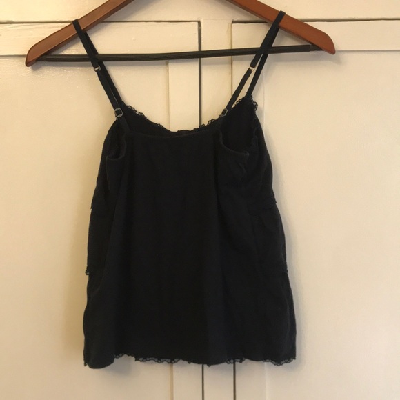 Dark navy ruffle tank top. - Picture 3 of 3